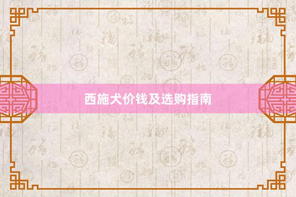 西施犬价钱及选购指南